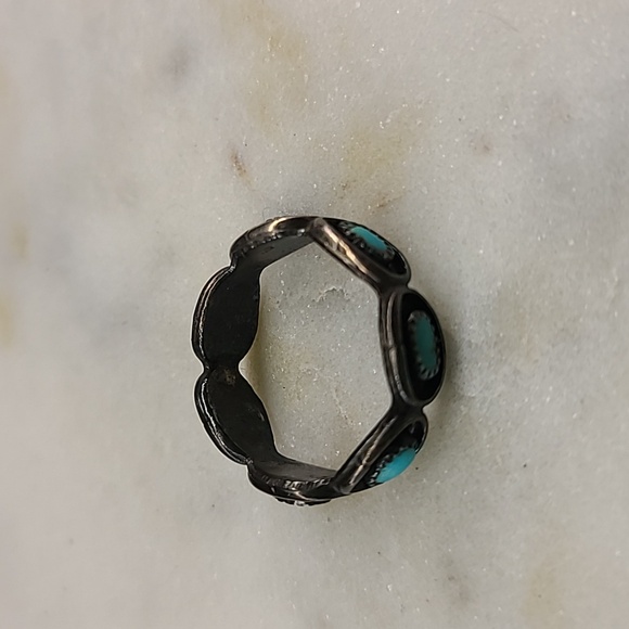 Turquoise Sterling Silver And Turquoise Women's Ring - Picture 7 of 7